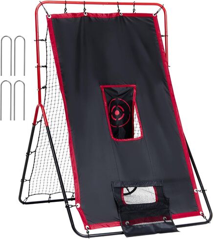 VEVOR Baseball and Softball Rebounder Net, PitchBack Baseball Pitching Nest, 3-Way Baseball, Softball Pitchback Net, Fielding Trainer, Bounce Back Net for Fielding/Throwing Practice in Saudi Arabia