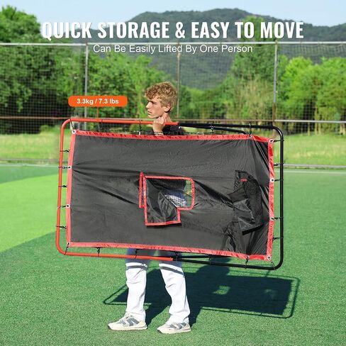 VEVOR Baseball and Softball Rebounder Net, PitchBack Baseball Pitching Nest, 3-Way Baseball, Softball Pitchback Net, Fielding Trainer, Bounce Back Net for Fielding/Throwing Practice in Saudi Arabia