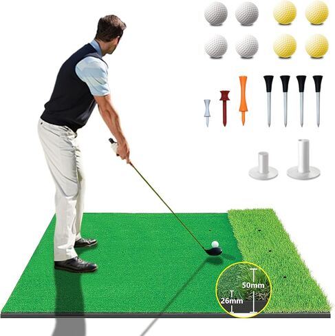 Premium Dual-Turf Golf Mats Practice Outdoor Indoor, 5x4 ft Golf Hitting Mat, Golf Training Swing Chipping Mat, Golf Practice Mat Gifts for Men Boy in Saudi Arabia
