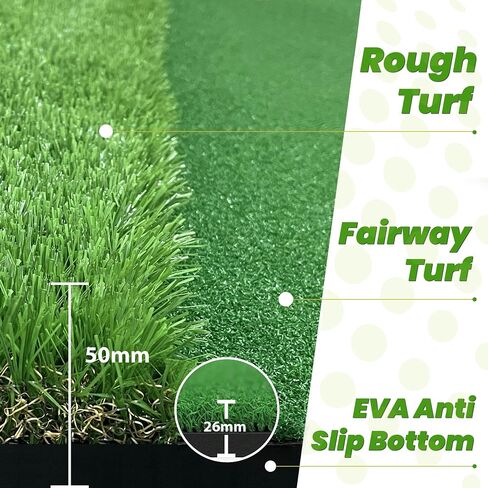 Premium Dual-Turf Golf Mats Practice Outdoor Indoor, 5x4 ft Golf Hitting Mat, Golf Training Swing Chipping Mat, Golf Practice Mat Gifts for Men Boy in Saudi Arabia