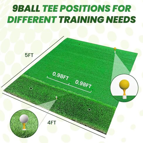Premium Dual-Turf Golf Mats Practice Outdoor Indoor, 5x4 ft Golf Hitting Mat, Golf Training Swing Chipping Mat, Golf Practice Mat Gifts for Men Boy in Saudi Arabia