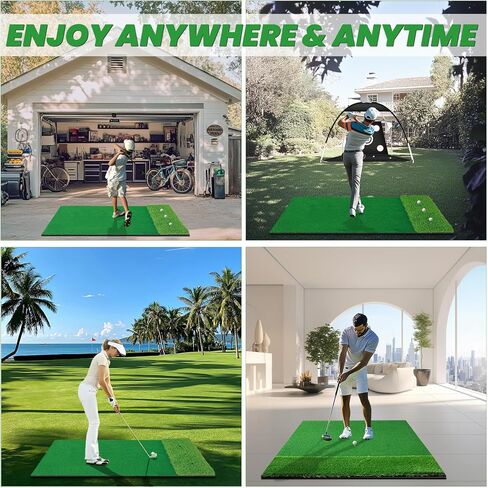 Premium Dual-Turf Golf Mats Practice Outdoor Indoor, 5x4 ft Golf Hitting Mat, Golf Training Swing Chipping Mat, Golf Practice Mat Gifts for Men Boy in Saudi Arabia