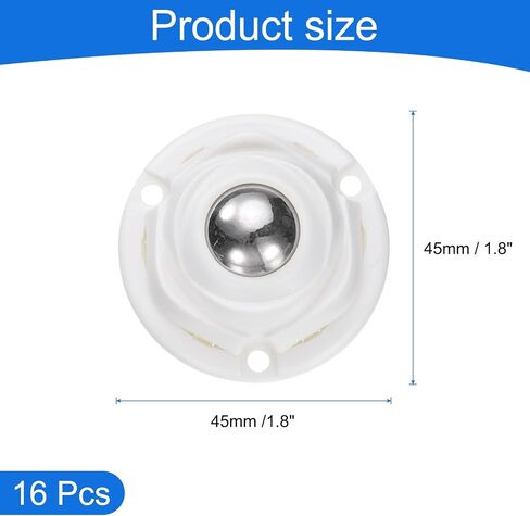 uxcell 16 Pcs Self Adhesive Caster Wheels, 360 Degree Rotation Mini Caster Swivel Rollers Universal Sticky Swivel Wheels for Furniture Storage Box Trash Can (Black, 1 Steel Rolling Ball) in Saudi Arabia
