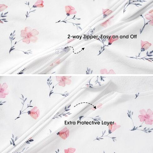 PHF 3 Pack Soft Micro-Fleece Baby Sleep Sack, 12-18 Months Warm Baby Wearable Blanket, 2-Way Zipper Sleeping Bags, Comfy Toddler Sleeping Sack for Baby Girls, Large Size, Snow White&Grey&Pink in Kuwait