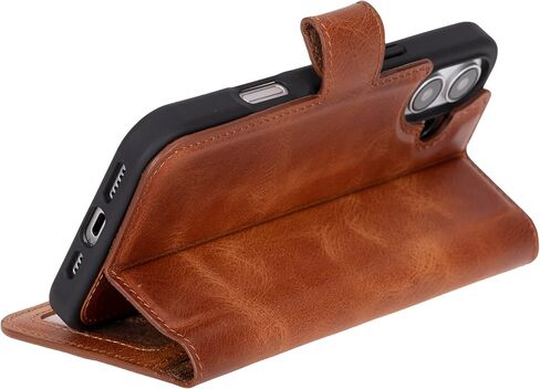 محفظة Venito لهاتف iPhone 15 Pro Max مع حامل بطاقات وحجب RFID، حافظة هاتف جلدية، غطاء هاتف قابل للفصل بإغلاق مغناطيسي 6.7 بوصة، بني عتيق in Kuwait