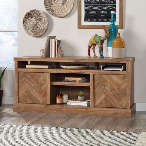 Sauder Cannery Bridge Credenza, L: 59.76" x W: 16.54" x H: 26.89", Mystic Oak Finish in Saudi Arabia