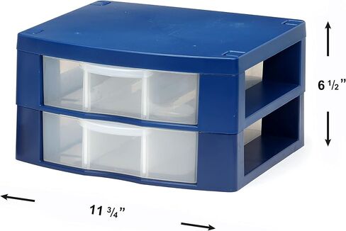 Locker Organizer Removable Drawer Dividers Organizer - Adjustable Storage Drawers for Jewelry, Notebooks, Pens and Makeup - made from Strong ABS Plastics (Blue, Single Drawer) in Kuwait