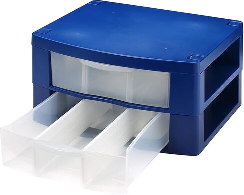 Locker Organizer Removable Drawer Dividers Organizer - Adjustable Storage Drawers for Jewelry, Notebooks, Pens and Makeup - made from Strong ABS Plastics (Blue, Single Drawer) in Kuwait