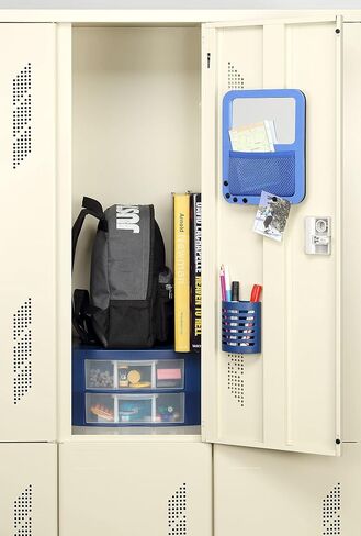 Locker Organizer Removable Drawer Dividers Organizer - Adjustable Storage Drawers for Jewelry, Notebooks, Pens and Makeup - made from Strong ABS Plastics (Blue, Single Drawer) in Kuwait