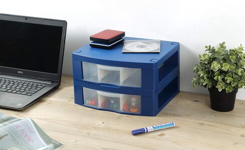 Locker Organizer Removable Drawer Dividers Organizer - Adjustable Storage Drawers for Jewelry, Notebooks, Pens and Makeup - made from Strong ABS Plastics (Blue, Single Drawer) in Kuwait