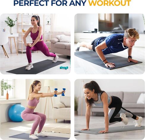 SereneLife Yoga Mat 30" x 60", 6mm Extra Thick, Soft, Non-Slip Exercise & Fitness Mat, Anti-Tear for All Types of Cardio, Gym, Pilates, Stretching & Floor Workout For Travel, Lightweight, Men & Women in Kuwait