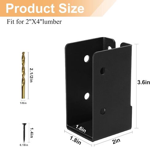 Concealed Joist Hanger 8PCS,2"x4" Outdoor Concealed-Flange Joist Bracket,2"x4" Railing Brackets,Q235B Steel Powder-Coated Joist Hanger Fit for Beam,Swing, Handrail,Fence in Saudi Arabia