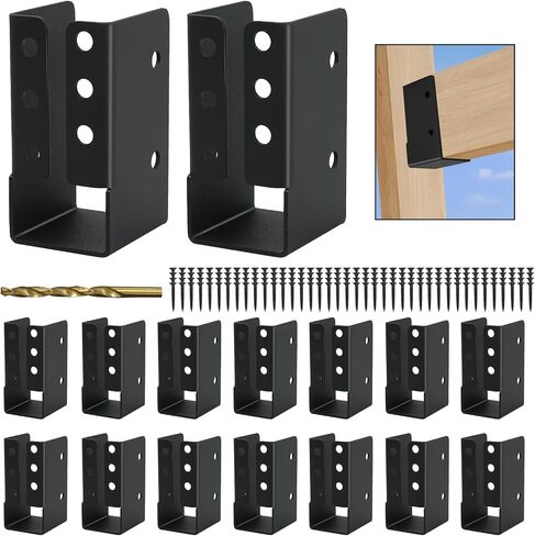 Concealed Joist Hanger 8PCS,2"x4" Outdoor Concealed-Flange Joist Bracket,2"x4" Railing Brackets,Q235B Steel Powder-Coated Joist Hanger Fit for Beam,Swing, Handrail,Fence in Saudi Arabia