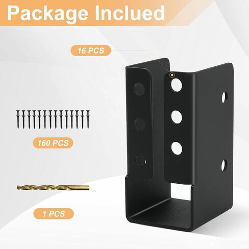 Concealed Joist Hanger 8PCS,2"x4" Outdoor Concealed-Flange Joist Bracket,2"x4" Railing Brackets,Q235B Steel Powder-Coated Joist Hanger Fit for Beam,Swing, Handrail,Fence in Saudi Arabia