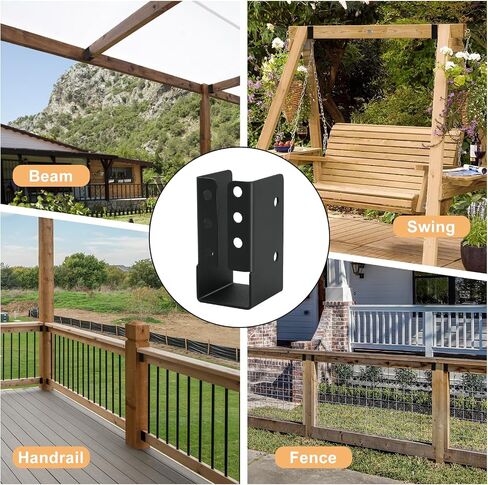 Concealed Joist Hanger 8PCS,2"x4" Outdoor Concealed-Flange Joist Bracket,2"x4" Railing Brackets,Q235B Steel Powder-Coated Joist Hanger Fit for Beam,Swing, Handrail,Fence in Saudi Arabia