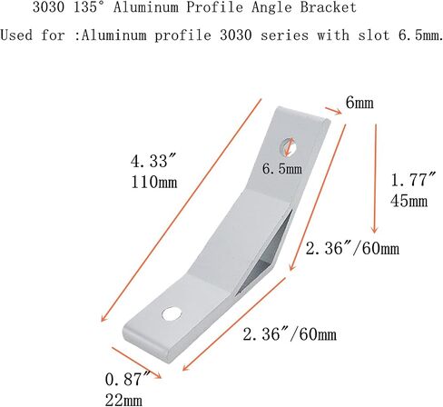 3030 135°Aluminum Profile Angle Bracket 135 Degree Corner Brackets 3030 Series Aluminum Profile,4Pcs in Kuwait