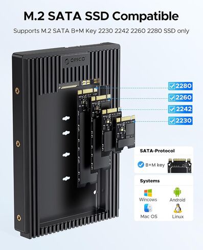 ORICO M.2 NGFF to SATA Hard Drive Adapter 6Gbps 3.5 inch Mounting Bracket Compatible SATA m.2 NGFF 2230 2242 2260 2280 in Saudi Arabia