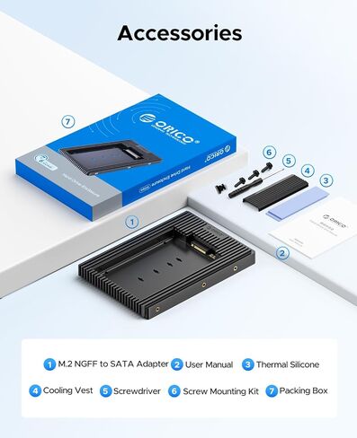 ORICO M.2 NGFF to SATA Hard Drive Adapter 6Gbps 3.5 inch Mounting Bracket Compatible SATA m.2 NGFF 2230 2242 2260 2280 in Saudi Arabia