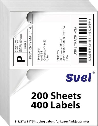 8.5"x5.5" Shipping Labels for Laser & Inkjet Printers, Permanent Self Adhesive Address Mailing Stickers Half Sheet 200 Labels 8.5"x5.5"Round (100 Sheets) in Saudi Arabia