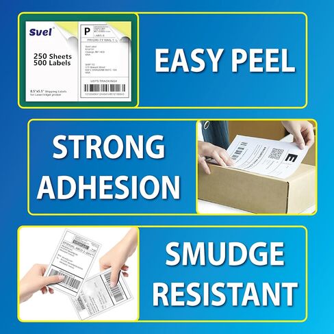 8.5"x5.5" Shipping Labels for Laser & Inkjet Printers, Permanent Self Adhesive Address Mailing Stickers Half Sheet 200 Labels 8.5"x5.5"Round (100 Sheets) in Saudi Arabia