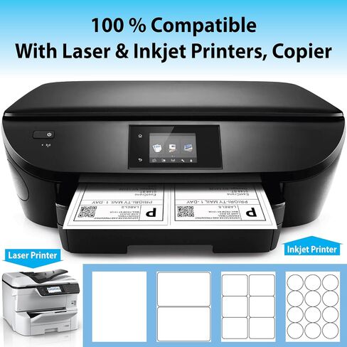 8.5"x5.5" Shipping Labels for Laser & Inkjet Printers, Permanent Self Adhesive Address Mailing Stickers Half Sheet 200 Labels 8.5"x5.5"Round (100 Sheets) in Saudi Arabia