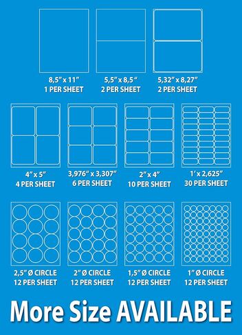 8.5"x5.5" Shipping Labels for Laser & Inkjet Printers, Permanent Self Adhesive Address Mailing Stickers Half Sheet 200 Labels 8.5"x5.5"Round (100 Sheets) in Saudi Arabia