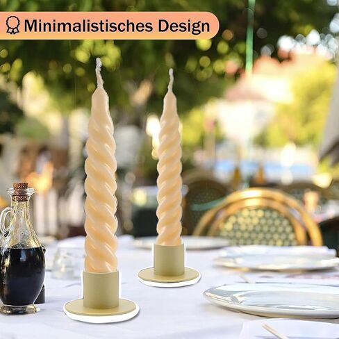 2 Pcs Gold Iron Candle Holder for Taper Candles, Wedding, Dinning, Party Decoration (Gold) in Kuwait