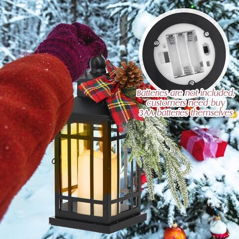 huwena 2 جهاز كمبيوتر شخصى عيد الميلاد الفوانيس أدى شمعة الفوانيس ديكور داخلي 12 بوصة عيد الميلاد المعادن خمر الفوانيس مضاءة للخارجية داخلي عطلة حزب الجدول المركزية الموقد الديكور in Kuwait