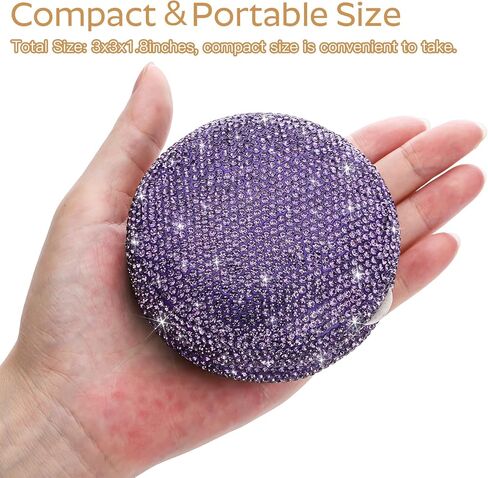 منظم حبوب منع الحمل اليومي من Soleebee مكون من 5 أقسام، علبة صندوق حبوب منع الحمل كريستال بلينغ، مخطط حبوب سفر صغير للمحفظة أو الجيب، موزع حبوب دائري، منظم حاوية فيتامين الدواء (AB) in Kuwait