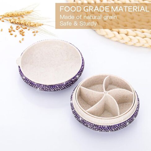 منظم حبوب منع الحمل اليومي من Soleebee مكون من 5 أقسام، علبة صندوق حبوب منع الحمل كريستال بلينغ، مخطط حبوب سفر صغير للمحفظة أو الجيب، موزع حبوب دائري، منظم حاوية فيتامين الدواء (AB) in Kuwait