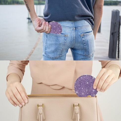 منظم حبوب منع الحمل اليومي من Soleebee مكون من 5 أقسام، علبة صندوق حبوب منع الحمل كريستال بلينغ، مخطط حبوب سفر صغير للمحفظة أو الجيب، موزع حبوب دائري، منظم حاوية فيتامين الدواء (AB) in Kuwait