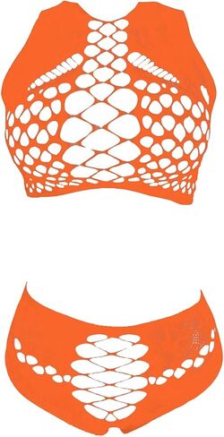 MakeMeChic Women's 2 Piece Exotic Lingerie Set Hollow Out Crochet Bra and Panty Set in Saudi Arabia
