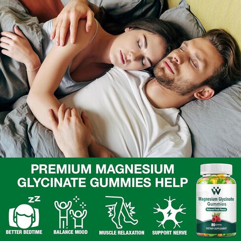 علكة غليسينات المغنيسيوم 400 ملغ - مكمل مغنيسيوم للنوم والتوتر وتخفيف العضلات، مضغ المغنيسيوم الهادئ للبالغين والأطفال مع فيتامين د، ونكهة الفاكهة ب6، نباتي، عبوتين in Kuwait