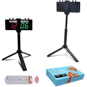 YZ Battery Powered Scoreboard Timer Clock with Button, Digital Scoreboard with Remote, Cornhole Score Keeper with Stand, Electronic Scoreboard for Games Baseball/Volleyball/Basektball/Tennis Outdoor