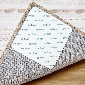NAKAGISI Rug Tape Rug Gripper للأرضيات الصلبة - 12 قطعة من ملصقات البساط المضادة للانزلاق لملصقات السجاد الأرضية الخشبية لسجاد المنطقة لمنع الانزلاق - أبيض in Kuwait