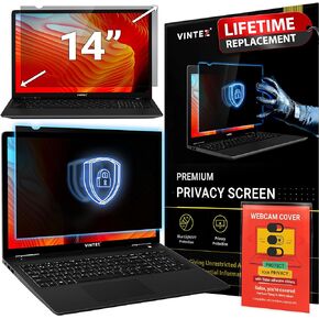 VINTEZ 14 Inch Computer Privacy Screen Filter for 16:9 Widescreen Computer Monitor and Laptop - Anti-Glare - Anti-Scratch Protector Film - Data Confidentiality Shield