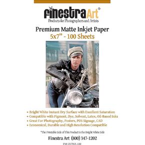 5" X 7" Premium Arctic Matte Inkjet Photo Paper - 100 Sheets