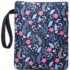 DSIUE Book Sleeve Book Covers Book Protector with Zipper Washable Fabric for Teen Adult Book Lover Teacher Student,11.4 X 9 Inch (Camellia Black)