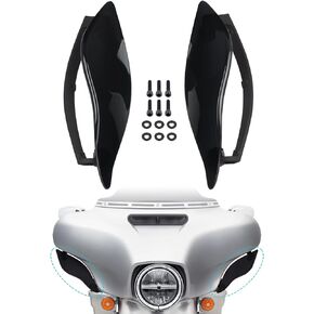 ANONEMOTO Black Adjustable Wind Deflectors Upper Fairing Air Deflectors Compatible for Harley Davidson 2014-2024 Street Glide Electra Glide Ultra Limited Tri Glide CVO Fairing Side Wing Windshield