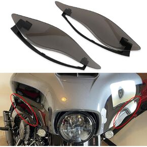 Fairing Air Deflectors, PSLER Fairing Side Wing Windshield, Fairing Side Shield, Adjustable Wind Deflectors for Electra Glide Street Glide Trike 2014-2023, Black