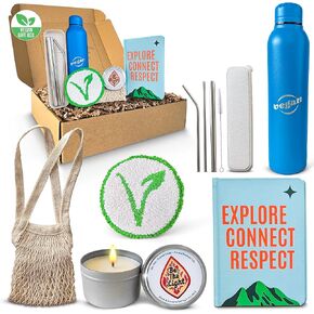 Vegan Gift Basket with Unique Vegan Gifts - Cruelty Free, Eco Friendly Gifts for Women and Men - Fun Vegan Gift Set - Cool Vegan Gift Box