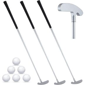 Wettarn 3 Sets Golf Clubs Mini Two Ways Golf Putter Golf Clubs Set for Men Women Kids Sturdy Putter Shaft with 6 Practice Golf Balls for Left or Right Handed Golfers Indoor Outdoor