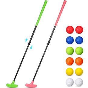 Leyndo 2 Pack Golf Putters Golf Putters for Men and Women with 12 Golf Balls Two Way Mini Golf Putters Adjustable Golf Putter for Right or Left Handed Golfers Golf Club Set for Kids Teenagers Adults in Kuwait