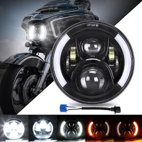 SUPAREE 7 inches LED Motorcycle Headlight for Touring Road King Ultra Classic Electra Street Glide Tri Cvo Heritage Softail Slim Deluxe Fatboy Chrome