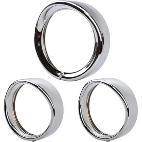 7 Inch Harley Chrome Visor Style Headlamp Trim Rings, 4.5 Inch Auxiliary Passing Lights for FLHR Road King 1994-2013, FLD 2012-2016, Touring 83-13, Trike2008-2013, FL Softail 1986-2017