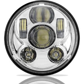 SUNPIE 5-3/4 5.75 Inch LED Head light Motorcycle Compatible with Sportster 883 XL1200 Compatible with Dyna Low Rider Wide Glide Super Glide Compatible with Softail Springer Deuce Street 500 Street 750