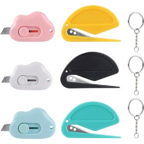 Mini Box Cutter,Letter Opener Envelope Slitter,Cloud Utility Retractable Art Knives,Letter Opener Envelope Slitter,with Key Chain(9pcs) in Kuwait