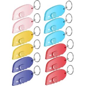 12 Pack Mini Box Cutter Portable Mini Keychain Box Cutter with Auto Retractable Blade Pocket Utility Knives Small Letter Opener for Opening Packages