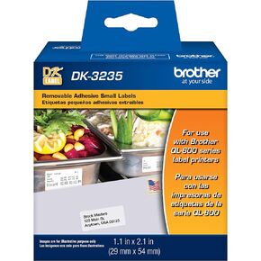 Brother Printer Die Cut Removable Adhesive Small Labels (DK3235), White
