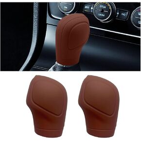 2PCS Car Gear Shift Knob Cover, Silicone Anti-Slip Auto Knob Gear Stick Protector, Universal Car Interior Accessories for Most Car Models